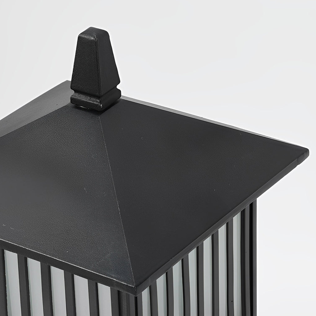 Modern Solar Outdoor Wall Lantern with Dimmable LED – Waterproof Black Wall Sconce for Garden and Patio
