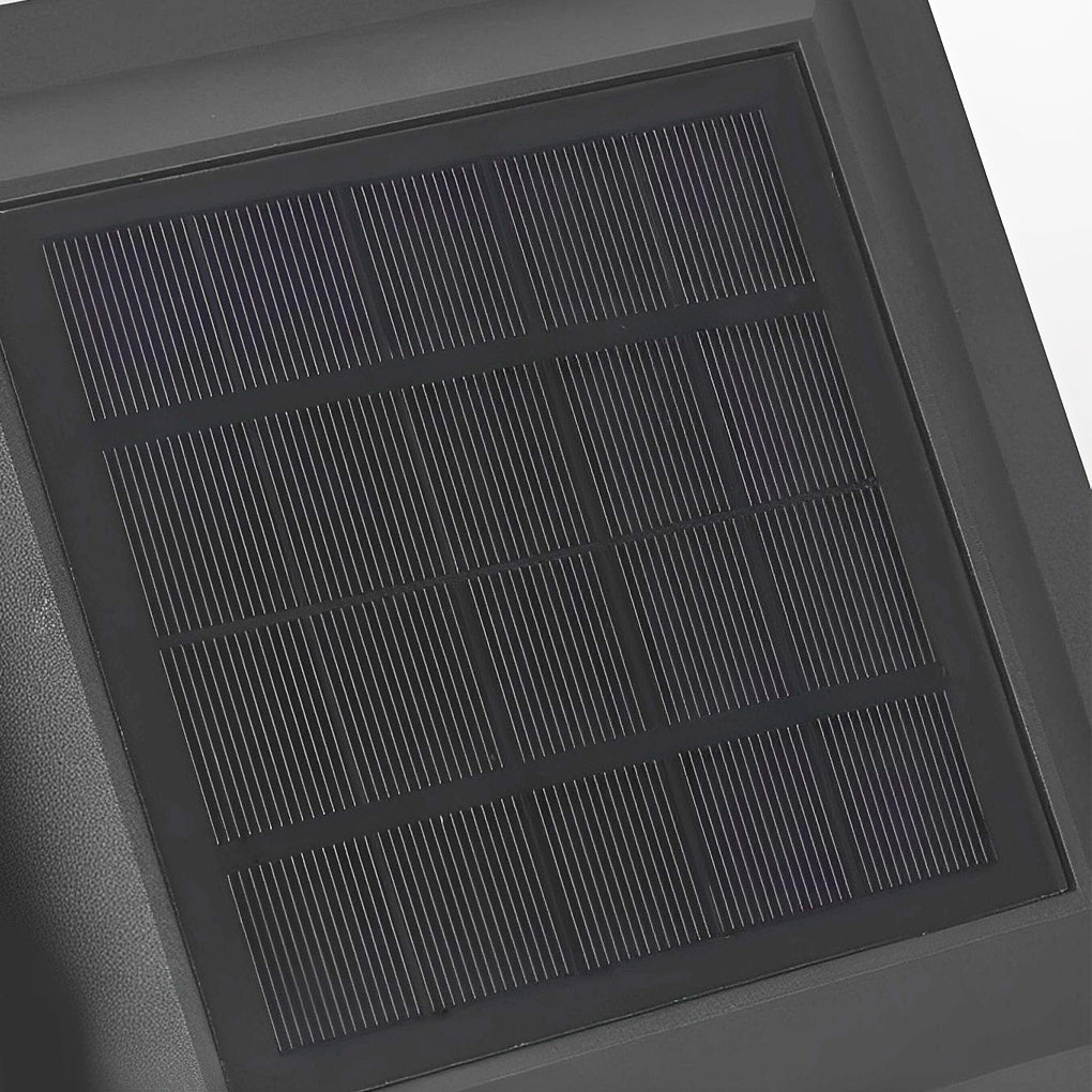 Modern Solar Fence Post Lights - Waterproof Black Aluminum with 3 Step Dimming for Outdoor Elegance