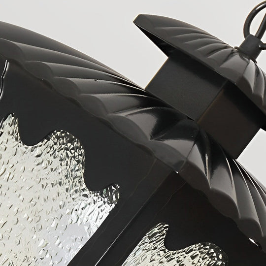 Waterproof Outdoor Chandelier with Glass Lampshade – Retro Style Pendant Light for Porch and Garden