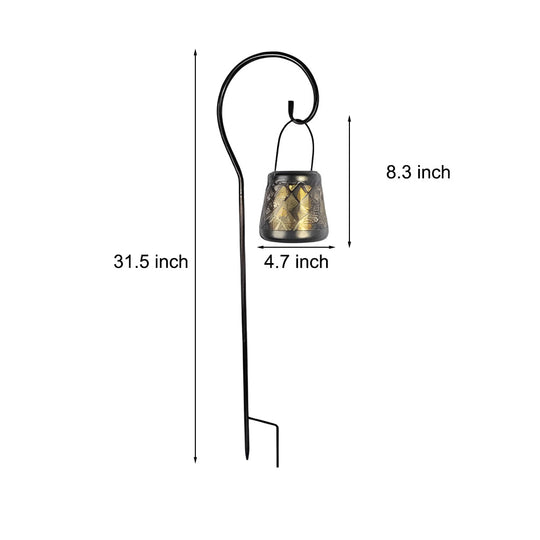 Ensemble de 2 lanternes solaires d'extérieur – Lampes LED suspendues en treillis de fer rétro, étanches pour jardin et allée