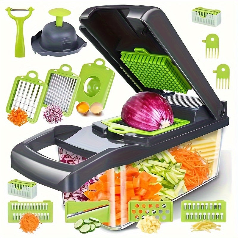 16-in-1 Groentesnijder & Snijder – Multi-Blad Keukengadget voor Gemakkelijk Maaltijdvoorbereiding