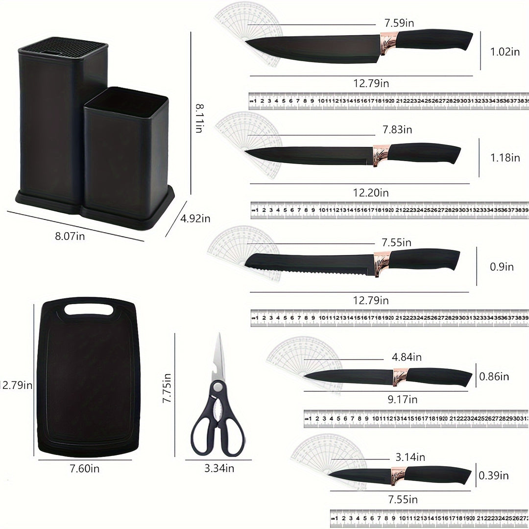 19pcs Kitchen Utensil & Knife Set – Non-Toxic BPA Free Silicone, Stainless Steel & Heat Resistant Wood