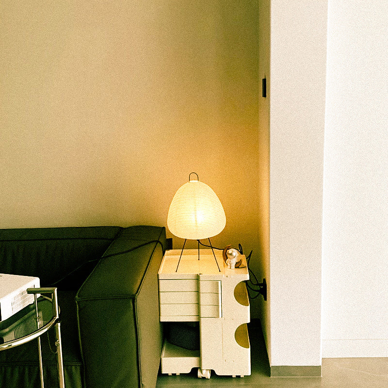 Japanese Rice Paper Table Lamp with Bamboo Frame – Elegant Ambient Lighting for Bedroom or Living Room