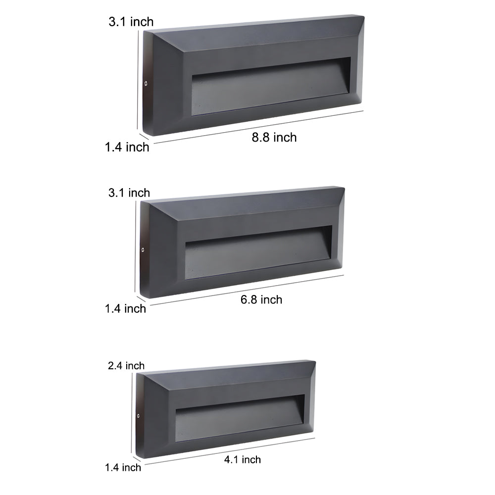 Modern Outdoor Step Lights for Concrete - Waterproof LED Wall-Mounted Stair Lights, Durable Aluminum, Warm White Illumination