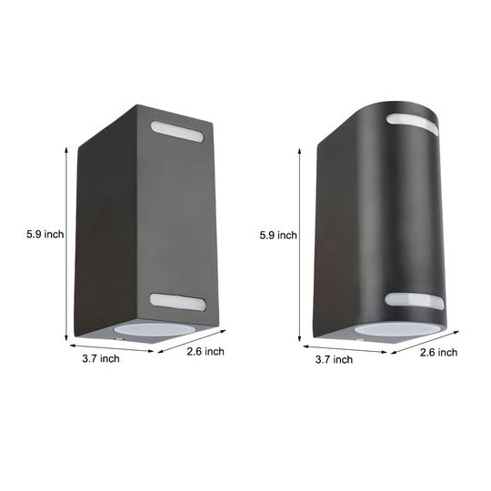 Modern Waterproof LED Outdoor Wall Light Fixture – Black Aluminum Up and Down Sconce for Exterior Illumination