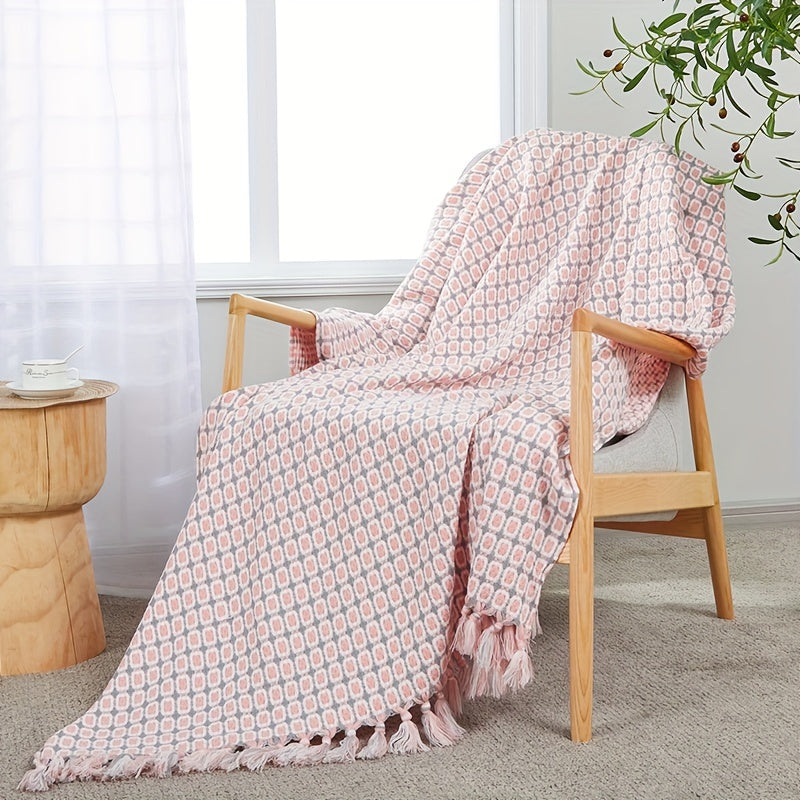 Bohemian Tassel Blanket - Soft Knitted Sofa Towel for Comfort & Stress Relief