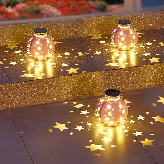 Variant image for Solar Outdoor Lantern with Star Projection – Waterproof Iron Garden Lantern Light for Patio and Outdoor Use-3