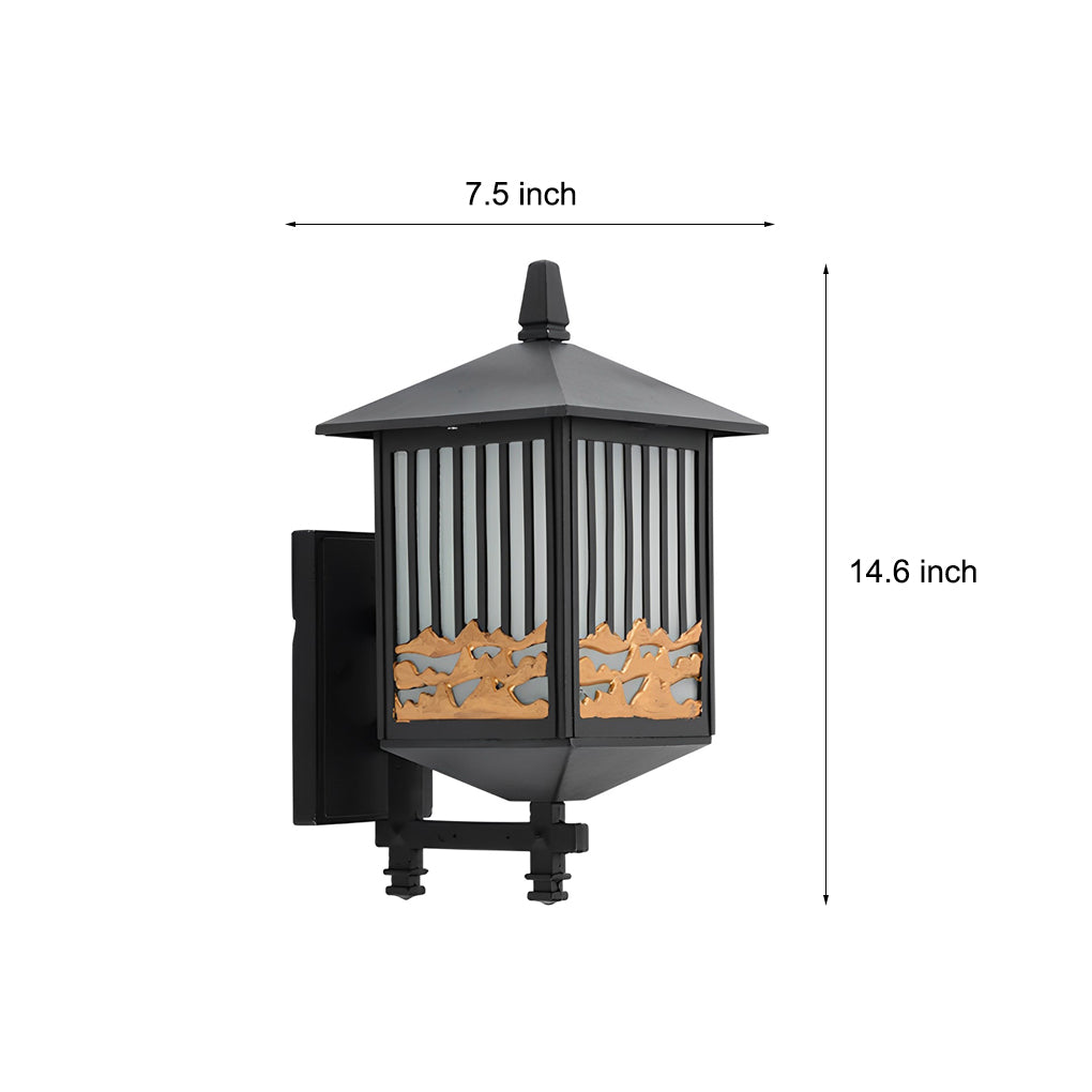 Modern Solar Outdoor Wall Lantern with Dimmable LED – Waterproof Black Wall Sconce for Garden and Patio