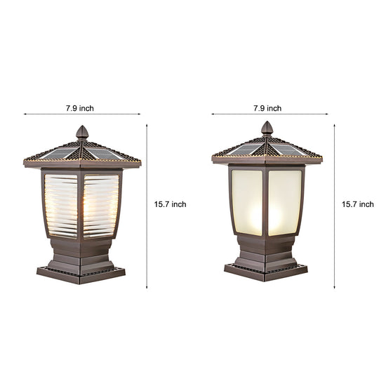 Modern Solar Fence Post Lights with Intelligent Light Control - Waterproof Aluminum Design for Garden and Outdoor Spaces