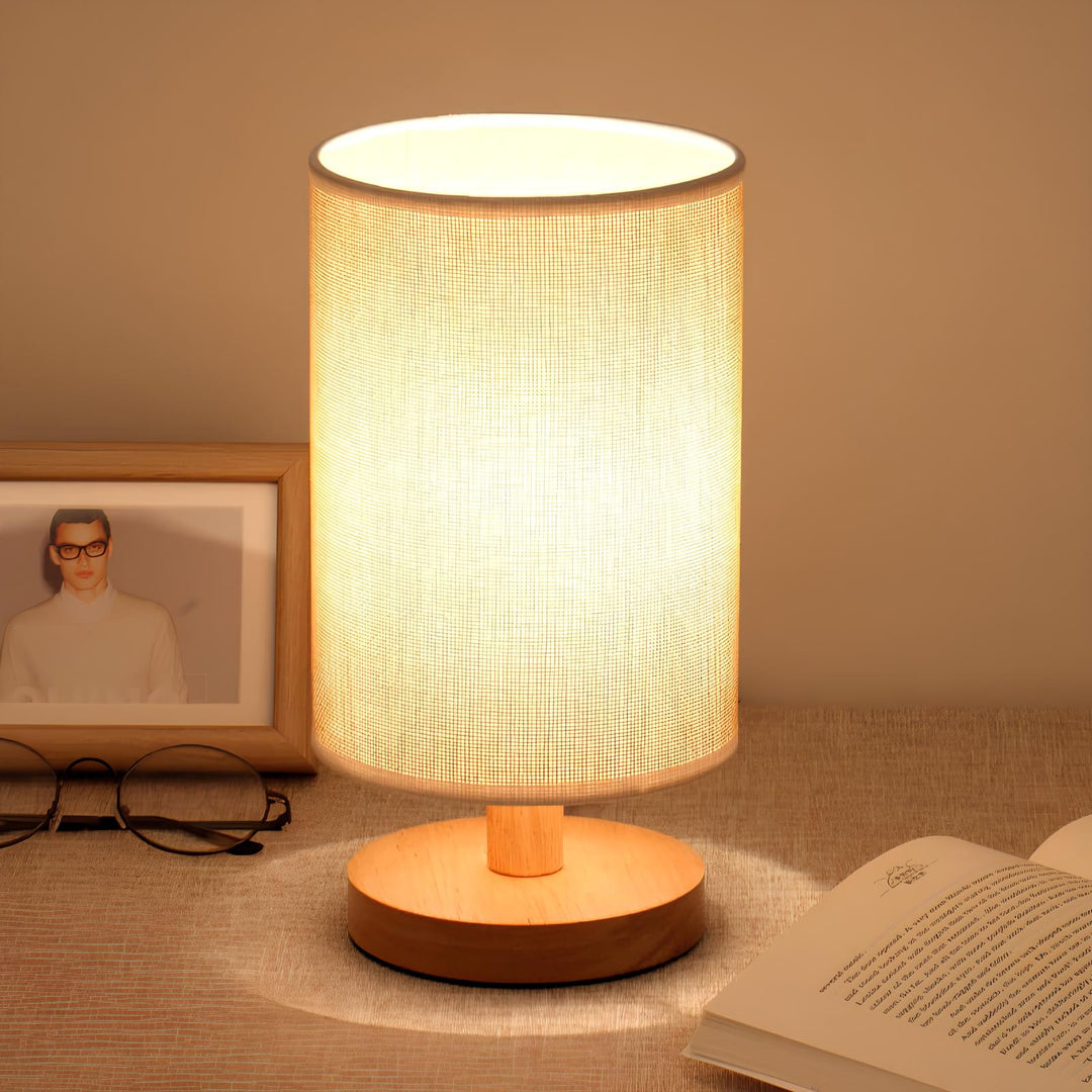 Variant image for Dimmable Organic Glow Lamp with Remote Control – Wood and Fabric Lighting, Compact 14x28 cm, Warm Natural Cool Light Options-2