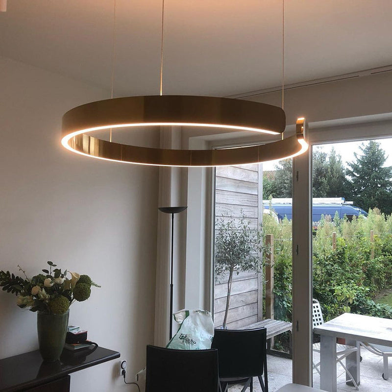 Modern Circle LED Pendant Light – Sleek Metal Ceiling Light Fixture for Contemporary Hanging Illumination, 40cm/60cm/80cm Options