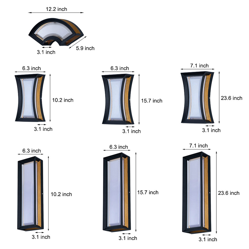 Modern Waterproof Outdoor Wall Light – Black and Gold Aluminum Exterior Wall Sconce with IP65 Rating for Garden and Porch