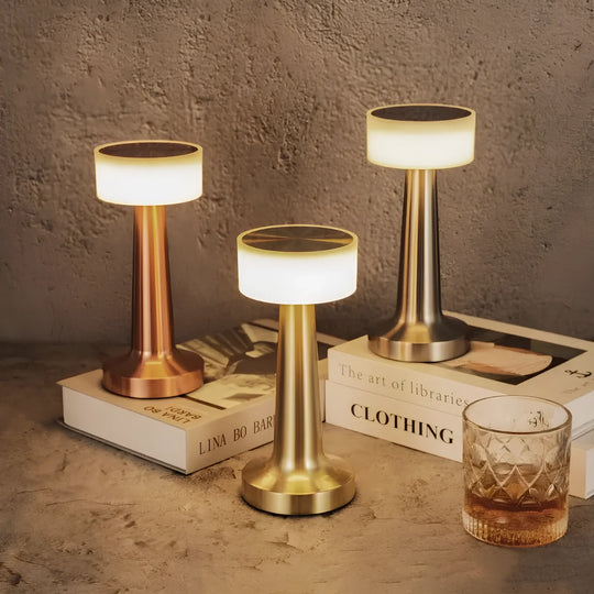 Restaurant Bar Table Lamp | Durable Iron | Adjustable Brightness | Cordless + Portable