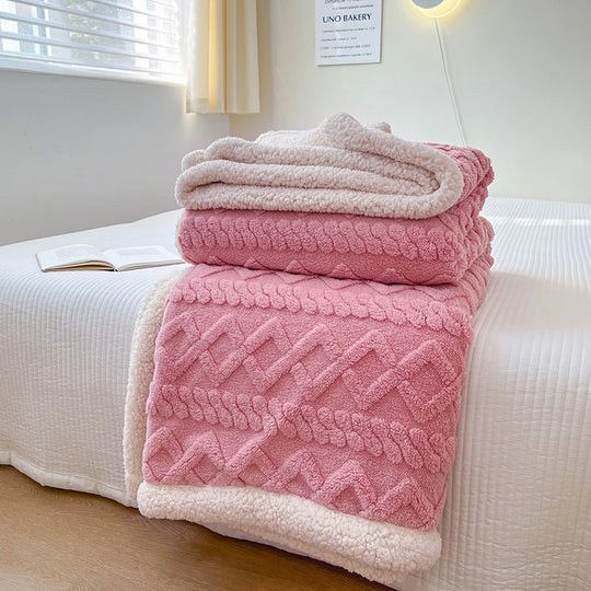 Premium Silky Flannel Fleece Throw Blanket - Lightweight 3D Checkered Design for All Seasons, 50 x 60 Inches