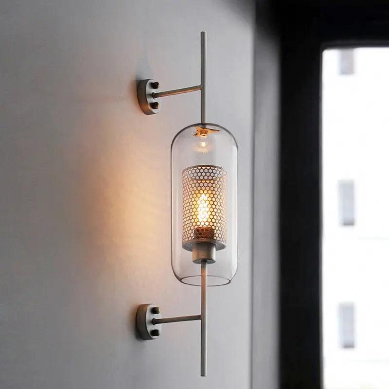 Variant image for Modern Glass Wall Lamp Sconce with E27 Bulbs – Stylish Nordic Design for Home Decor-1