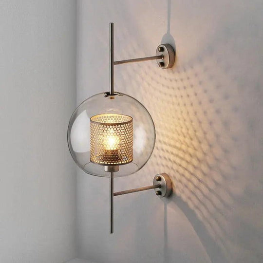Modern Glass Wall Lamp Sconce with E27 Bulbs – Stylish Nordic Design for Home Decor