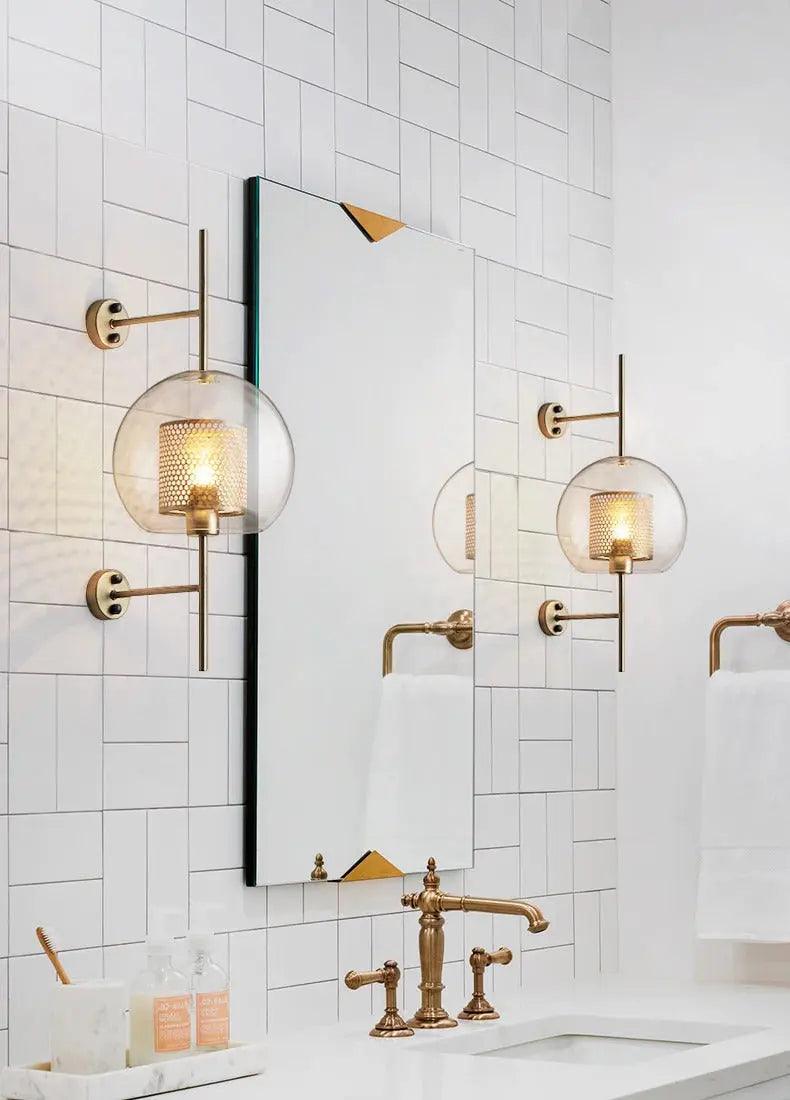 Variant image for Modern Glass Wall Lamp Sconce with E27 Bulbs – Stylish Nordic Design for Home Decor-2