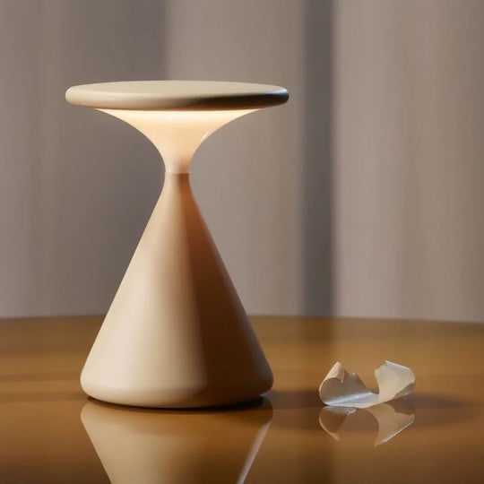 Cordless Hourglass Table Lamp with Adjustable Brightness – Modern LED Battery Operated Lamp for Home and Office