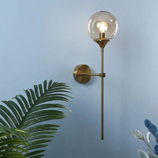 Celeste - Modern Gold Finish Glass Wall Sconce