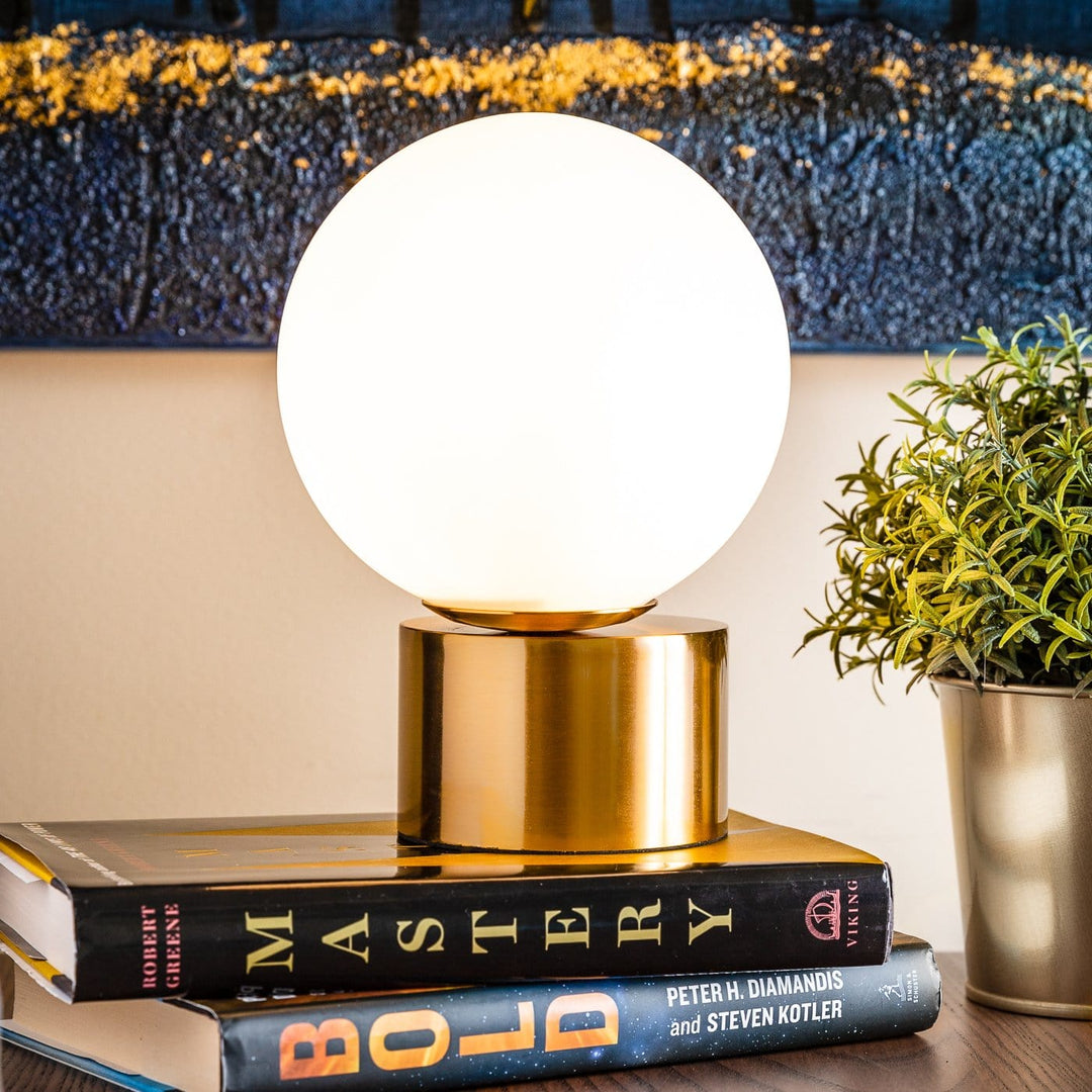 Touch Control Table Lamp with Unique Golden Finish – Stylish Bedside or Desk Lamp for Modern Home Decor