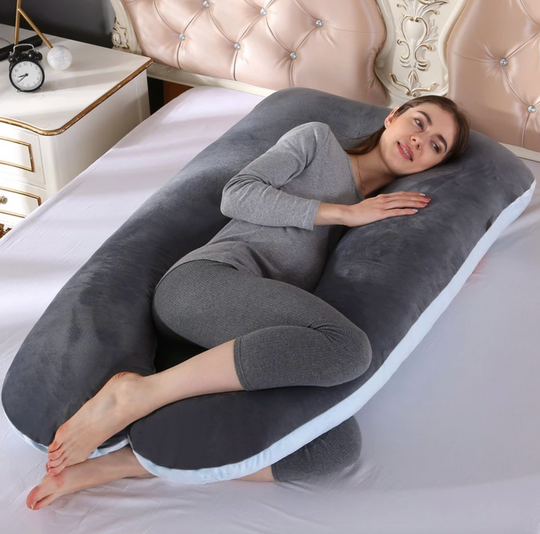 Oreiller de corps 2-en-1 pour grossesse et allaitement – Soutien complet et confort pour les mamans