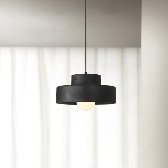 Lampe Suspendue Noire Moderne – Suspension de Cuisine à Hauteur Réglable avec Abat-jour en Résine pour Usage Intérieur