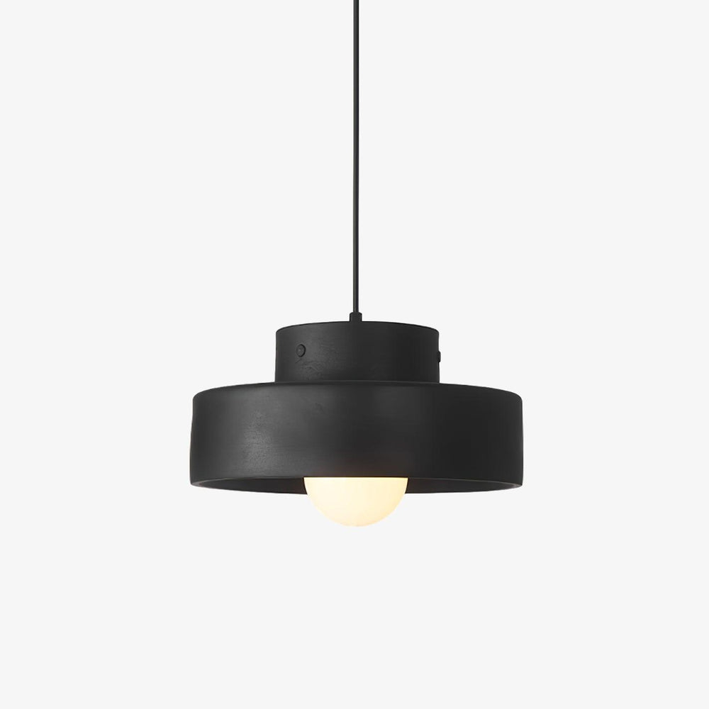 Modern Black Pendant Lamp – Adjustable Height Kitchen Pendant Lighting with Resin Shade for Indoor Use