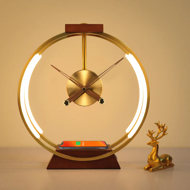 Modern Table Lamp with Wireless Charger and LED Light – Minimalist Design for Home and Office