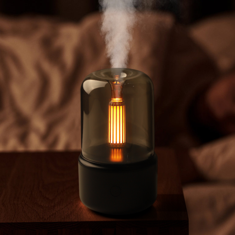 LED Aroma Diffuser Lamp with Candlelight Flame Effect – Electric Aromatherapy Diffuser for Essential Oils and Home Decor