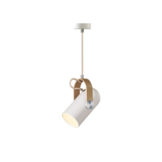 Black Adjustable Pendant Light for Kitchen Island – Modern Steel Hanging Light with Walnut Finish