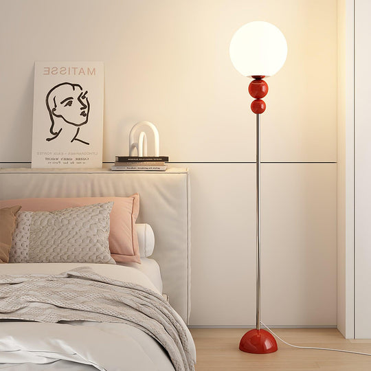 Modern Black Floor Lamp with Foot Switch, 150cm Tall Metal and Glass Standing Lamp for Living Room