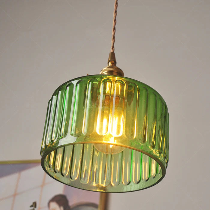 Vintage Glass Pendant Lighting – Elegant Adjustable Height Crystal Lamp for Timeless Home Decor