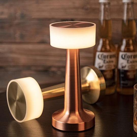 Restaurant Bar Table Lamp | Durable Iron | Adjustable Brightness | Cordless + Portable