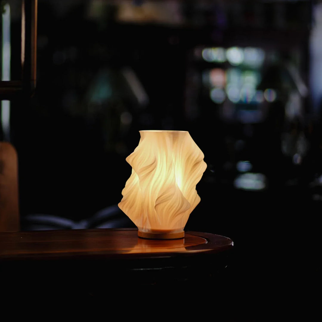 Contemporary Dimmable USB Table Lamp with Wooden Base – Stylish Bedside or Desk Lamp for Modern Living Room