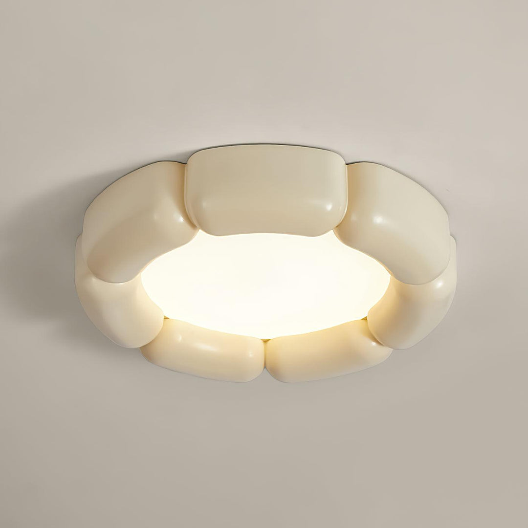 Modern Flush Mount Ceiling Light with Integrated LED – 55cm Diameter, Warm to Cool Light Options, Energy-Efficient Ceiling Light Fixture
