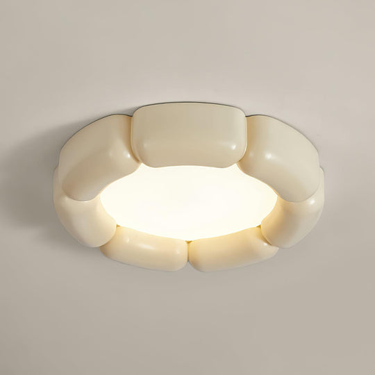Modern Flush Mount Ceiling Light with Integrated LED – 55cm Diameter, Warm to Cool Light Options, Energy-Efficient Ceiling Light Fixture