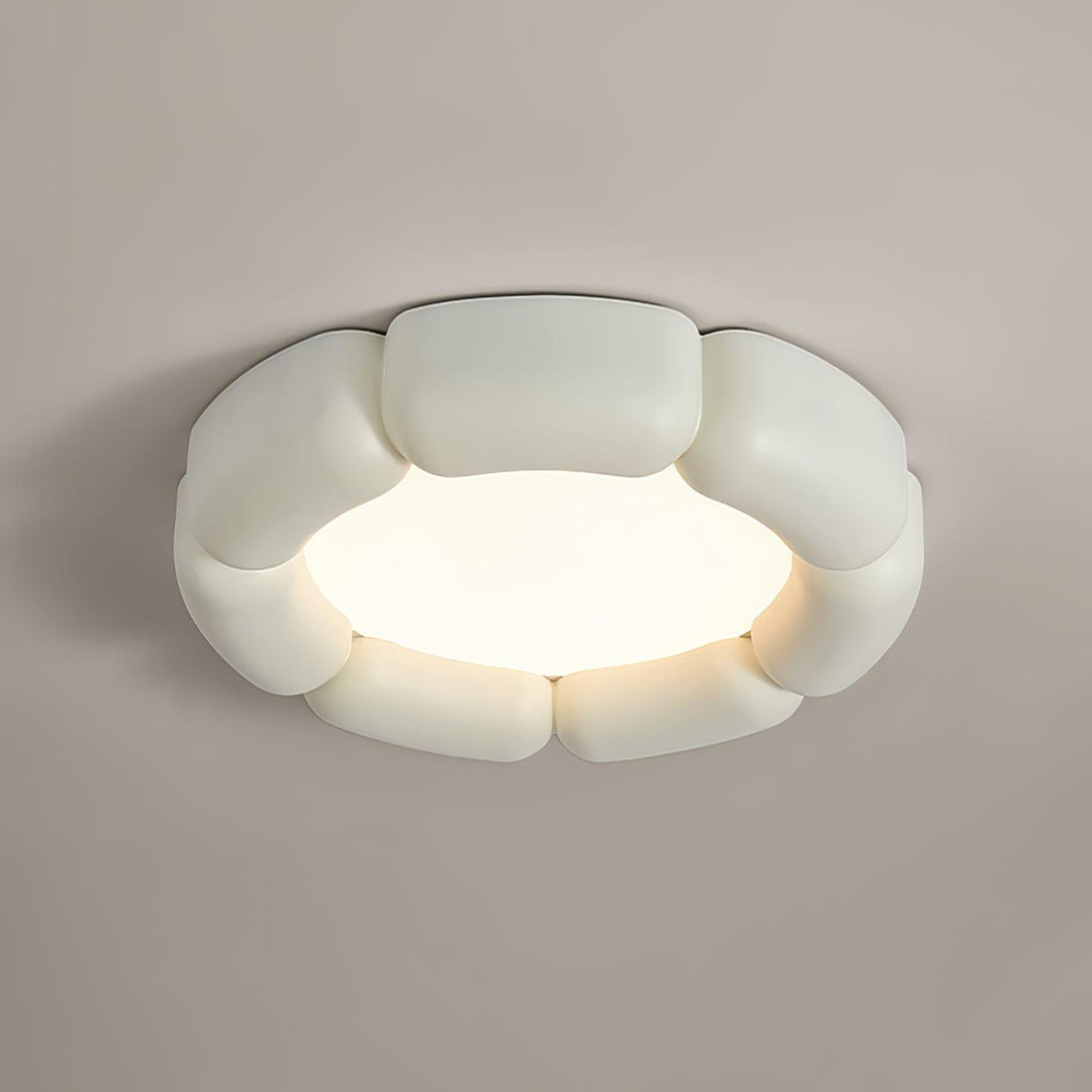 Modern Flush Mount Ceiling Light with Integrated LED – 55cm Diameter, Warm to Cool Light Options, Energy-Efficient Ceiling Light Fixture
