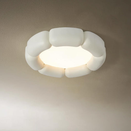 Modern Flush Mount Ceiling Light with Integrated LED – 55cm Diameter, Warm to Cool Light Options, Energy-Efficient Ceiling Light Fixture