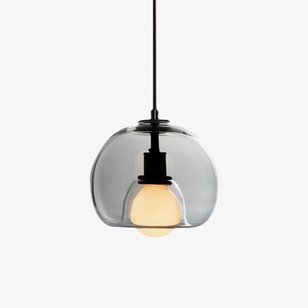 Handblown Glass Pendant Light with Adjustable Height – Stylish Ceiling Light Fixture for Kitchen and Dining Spaces