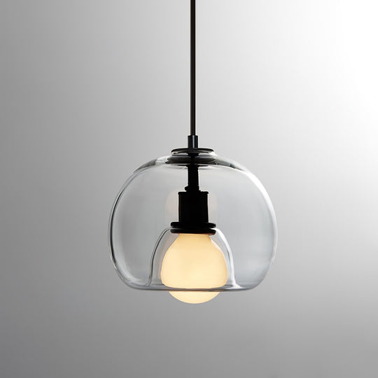 Handblown Glass Pendant Light with Adjustable Height – Stylish Ceiling Light Fixture for Kitchen and Dining Spaces