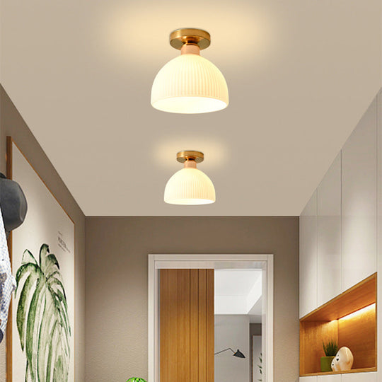 Modern Milk White Glass Flush Mount Ceiling Light Fixture – Elegant Illumination for Contemporary Spaces