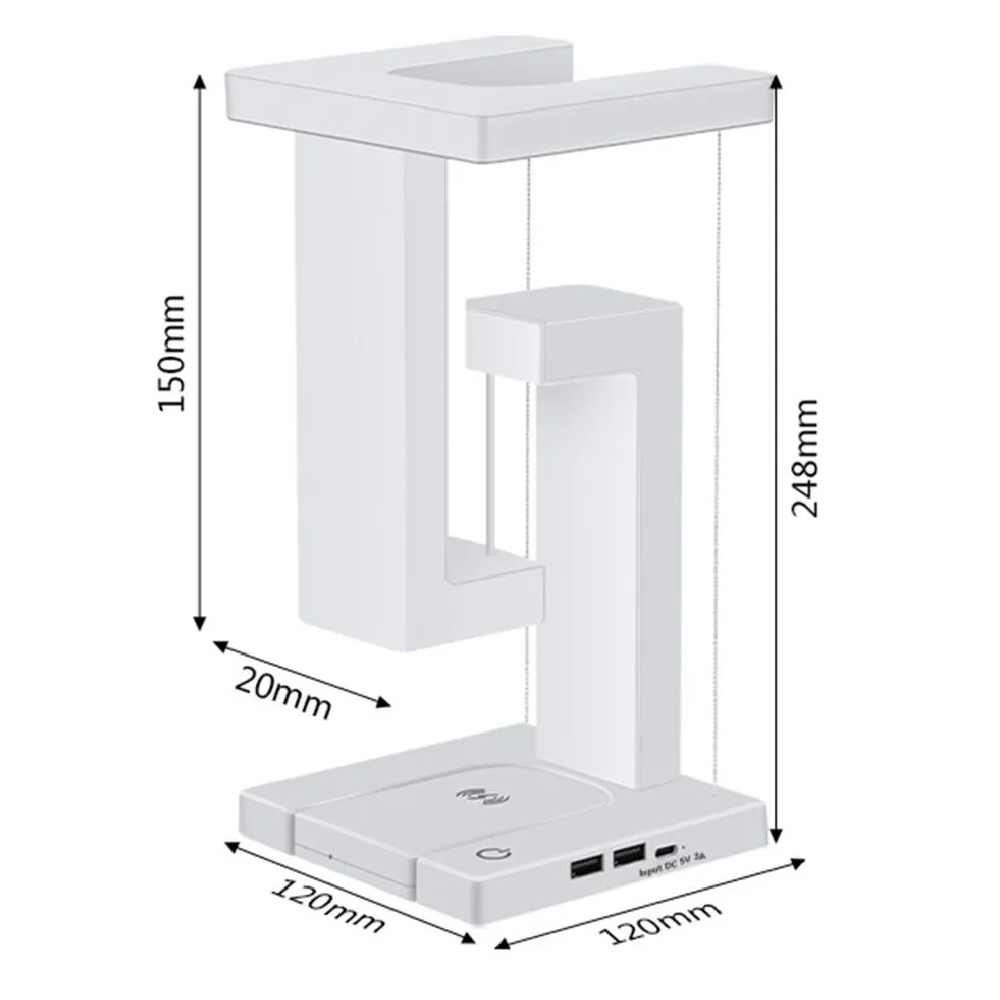 Anti-Gravity LED Table Lamp with Wireless Charging – Modern Levitating Design for Futuristic Home Decor