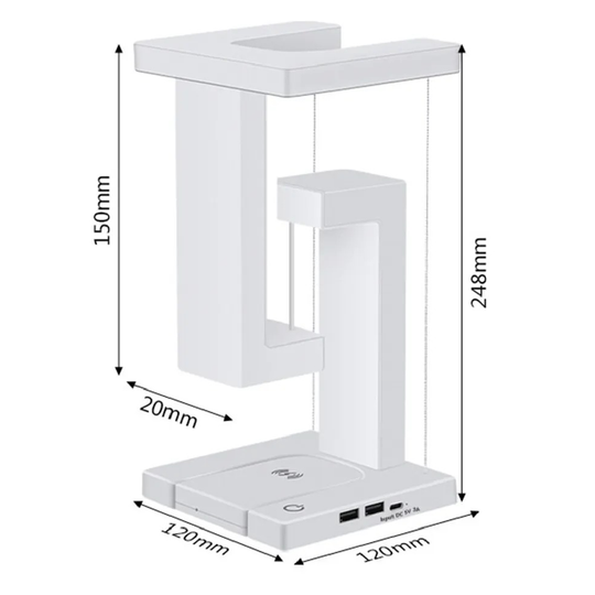 Anti-Gravity LED Table Lamp with Wireless Charging – Modern Levitating Design for Futuristic Home Decor