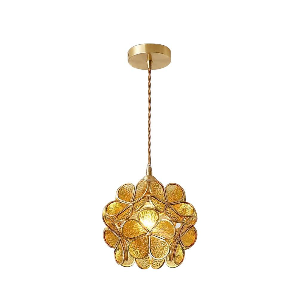 Variant image for Modern Glass Pendant Light – Adjustable Brass Hanging Light for Kitchen or Indoor Use-4