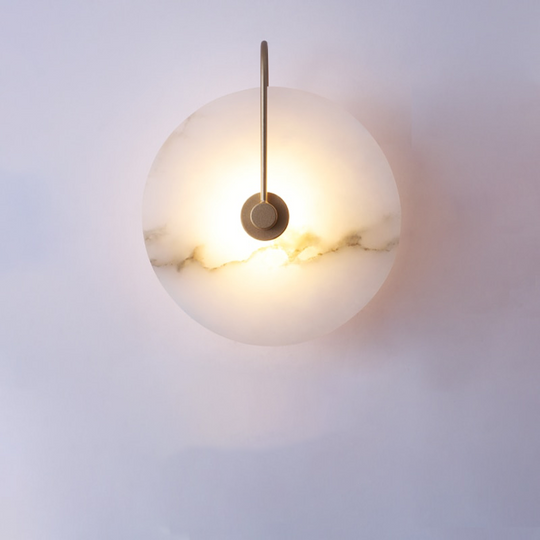 Modern Marble Wall Sconce with LED Light – Elegant Hardwired Wall Lamp for Home Decor