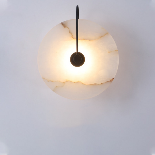 Modern Marble Wall Sconce with LED Light – Elegant Hardwired Wall Lamp for Home Decor