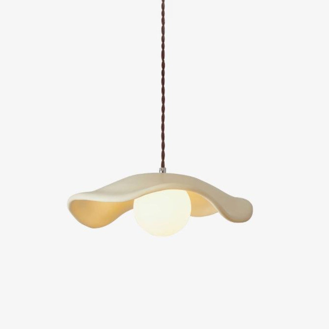 Unique Resin Pendant Lamp with Curved Hat-Shaped Shade – Modern Indoor Pendant Lighting Fixture