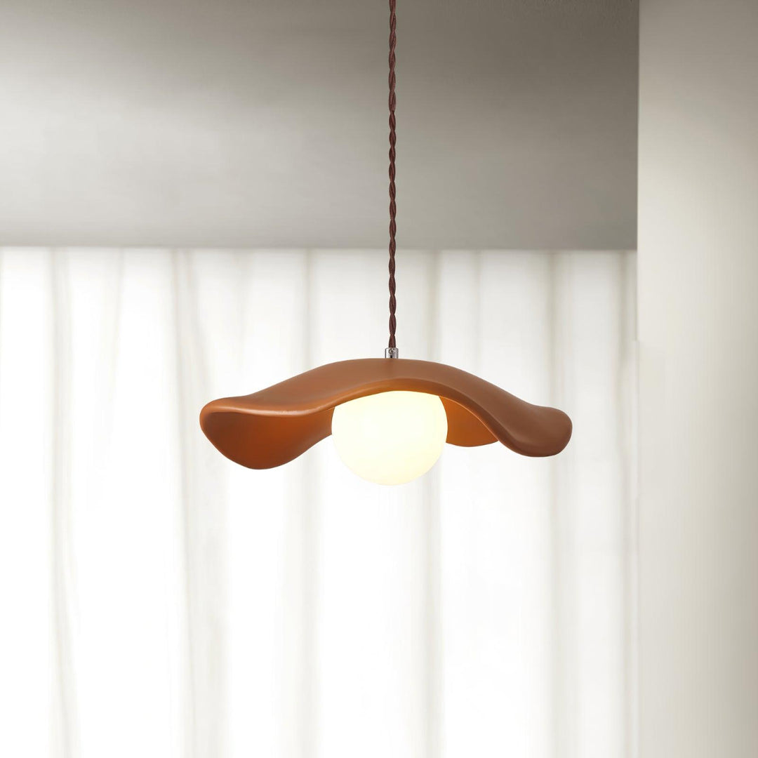 Variant image for Unique Resin Pendant Lamp with Curved Hat-Shaped Shade – Modern Indoor Pendant Lighting Fixture-3