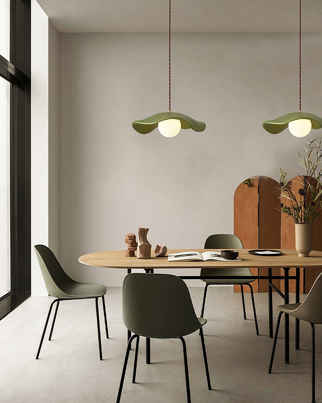 Unique Resin Pendant Lamp with Curved Hat-Shaped Shade – Modern Indoor Pendant Lighting Fixture