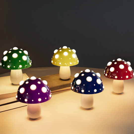 Modern Mushroom Design LED Table Lamp – Adjustable Warm White Light, Cordless USB Rechargeable, Elegant Home Decor